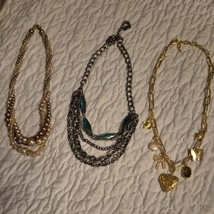 Elegant Gold and Silver Necklace Set